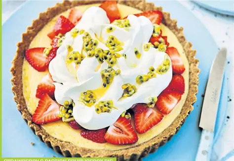  ??  ?? STRAWBERRY &amp; PASSION FRUIT ICEBOX PIE