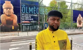  ??  ?? ‘This restitutio­n must be immediate’ … Mwazulu Diyabanza outside the Quai Branly museum, Paris. Photograph: STAFF/Reuters