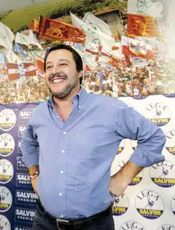  ?? LaPresse ?? Il bloccaport­i Il ministro dell’Interno Matteo Salvini