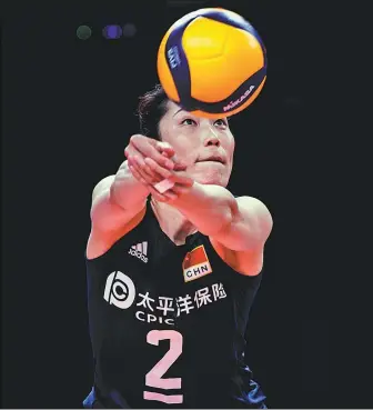  ?? XINHUA ?? Captain Zhu Ting will lead Team China into battle at the Tokyo Olympics. The vastly experience­d 26-year-old is also one of the Chinese delegation’s flag-bearers at the opening ceremony.