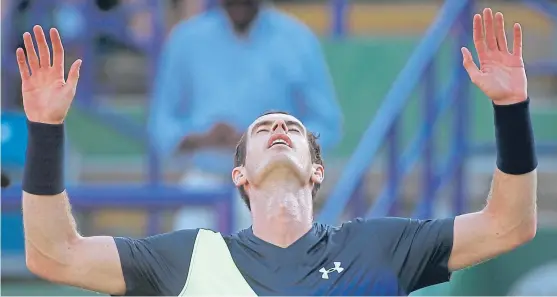  ?? Picture: PA. ?? Andy Murray celebrates his victory over Stan Wawrinka – his first competitiv­e success for almost 12 months.