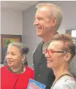  ?? PHOTO | PROVIDED ?? Yvette Moyo ( left), “cofounder” of “Real Men Cook,” with Gov. Bruce Rauner and Suzanne Armstrong, owner of the “Quarry” in South Shore, on Small Business Saturday.