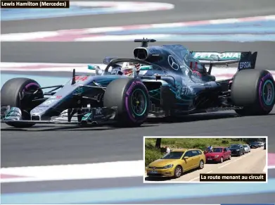  ??  ?? Lewis Hamilton (Mercedes) La route menant au circuit