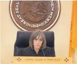  ?? ADOLPHE PIERRE-LOUIS/JOURNAL ?? State District Judge Alisa Hadfield on Wednesday found insufficie­nt evidence was presented to support the manslaught­er charge against two former APD officers who are on trial in the shooting death of James Boyd.