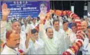  ?? SUBHANKAR CHAKRABORT­Y/HT PHOTO ?? BSP leaders at a party workers’ conference in Lucknow on ▪Monday.