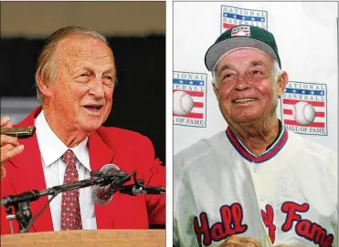  ?? EZRA SHAW / GETTY IMAGES, JIM MONE / ASSOCIATED PRESS ?? Former Cardinals great Stan Musial (left) and longtime Orioles manager Earl Weaver (right) are the only two baseball Hall of Famers who died on the same day: Jan. 19, 2013.