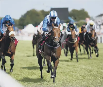  ??  ?? Battaash, ridden by jockey Jim Crowley, coming home to win the Qatar King George Stakes at Goodwood earlier this month.