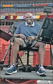  ?? Jay Rothman ?? IN HIS ONE-OF-A-KIND ROLE, analyst Booger McFarland will have to overcome a fear of heights.