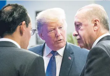  ?? FOTO: AFP ?? El presidente Donald Trump y su homólogo Recep Tayyip Erdogan en su última reunión.