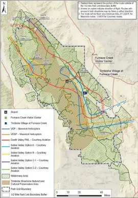  ?? Death Valley National Park ?? Proposed routes for two air tour providers are shown on the above map.