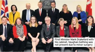  ??  ?? First Minister Mark Drakeford with his cabinet. Vaughan Gething was not present due to minor surgery
