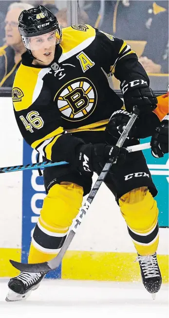  ?? Foto: AP ?? Oddaný Bostonu Útočník David Krejčí nehrál v NHL za žádný jiný klub než za Boston Bruins.