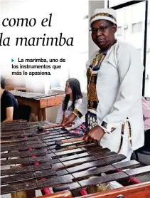  ?? JORGE PEÑAFIEL ?? ► La marimba, uno de los instrument­os que más lo apasiona.