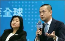  ??  ?? Ding Lei (right), HNA Innovation Finance Group’s Chief Innovation Officer, says Hong Kong’s huge imports and exports volume ensures vast developmen­t potential.