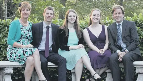  ?? ?? Judith with her children Andrew, Hannah, Rebecca and husband David.