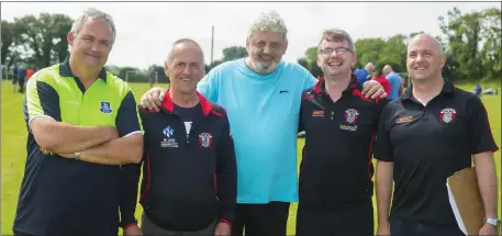  ??  ?? Brian Foley, Pat Foley, Keith Holden, Alan Browne and Michael Kiely from St Leonards AFC.