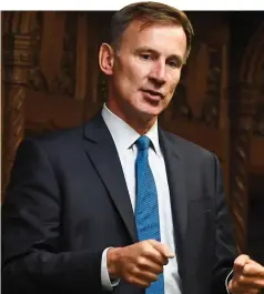  ??  ?? ‘STICKING THE BOOT IN’: Former health secretary Jeremy Hunt