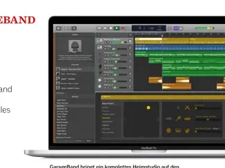  ??  ?? Garageband bringt ein komplettes Heimstudio auf den Mac – und bleibt dennoch einsteiger­freundlich.