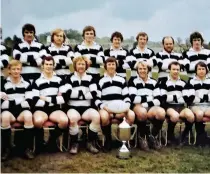  ?? ?? Double: Falmouth’s team of 1976-77 won the county championsh­ip and cup