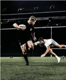  ?? ?? Will Hooley of San Diego ‘beats’ Cam Dolan of NOLA in a shot from MLR’s ‘Rise of Rugby’ video. Photograph: MLR