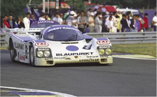  ??  ?? Below: Porsche 962 number 8 on its way to third place in the Le Mans endurance race in 1988. The car is now owned by George Nakas in Melbourne