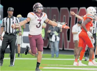  ?? Lynne Sladky, The Associated Press ?? Virginia Tech defensive back Caleb Farley, left, was originally projected to be drafted in the top 10 of this year’s draft, but health concerns could cause him to slide.