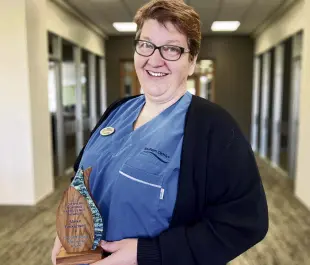  ?? PHOTO: SUPPLIED ?? Winner . . . Southland Hospital Clinical Nurse coordinato­r Maike Rickertsen received the Emma Bagley Memorial Award at the Southern Nursing Excellence Awards last week.