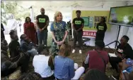  ?? BRIAN INGANGA-ASSOCIATED PRESS ?? US first lady Jill Biden, centre, meets youth at Village Creative in Nairobi, Kenya, Saturday.