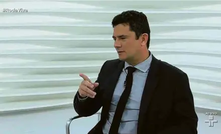  ?? Reprodução ?? O juiz federal Sergio Moro, durante entrevista ao programa Roda Viva, da TV Cultura, nesta segunda-feira, em São Paulo