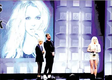  ??  ?? Spears accepts the Vanguard Award at the 29th Annual GLAAD Media Awards in Beverly Hills, California, US, last Apr 12, 2018. — Reuters file photo