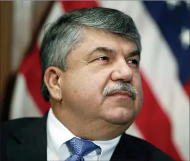  ?? ASSOCIATED PRESS FILE ?? AFL-CIO president Richard Trumka listens at the National Press Club in Washington in April 2017. The longtime president of the AFL-CIO labor union has died. News of Richard Trumka’s death was announced Thursday by President Joe Biden and Senate Majority Leader Chuck Schumer. Trumka was 72and had been AFL-CIO president since 2009, after serving as the organizati­on’s secretary-treasurer for 14years.