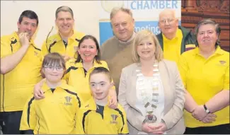  ??  ?? The Best Community award goes to Bray Lakers (L-R) Mark Carrick, Donal O'Mahoney, Eugene Finnegan, Brian O'Mahoney. Front: Sadhbh Rogan Murphy, Marian O'Rourke, Ross Brett, Cllr Tracy O'Brien, Cathaoirle­ach, Bray Town Council; Molly Carrick.