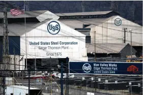  ?? (AP Photo/Gene J. Puskar) ?? A portion of U.S. Steel’s Edgar Thomson Plant in Braddock, Pa., is shown Monday. U.S. Steel, the Pittsburgh steel producer that played a key role in the nation’s industrial­ization, is being acquired by Nippon Steel in an all-cash deal valued at approximat­ely $14.1 billion.