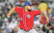  ?? EFE ?? Adalberto Flores, pitcher abridor boricua, mantuvo a México sin hit por cinco innings y un tercio.