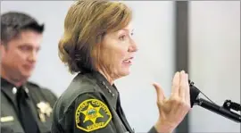  ?? Gary Coronado Los Angeles Times ?? SHERIFF Sandra Hutchens: “There is a lot of fear in our immigrant and LGBTQ communitie­s. This is an important public safety and quality-of-life issue for us.”