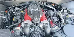  ??  ?? Hand-assembled in the Ferrari factory, the twin-turbo V8 produces 590 hp and 538 lb/ft of torque with an eight-speed heavy duty automatic transmissi­on and Maserati Q4 all-wheel-drive.