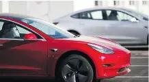  ?? DAVID ZALUBOWSKI/THE ASSOCIATED PRESS ?? A wireless update of anti-lock braking software improved the stopping distance of Tesla’s electric Model 3. Consumer Reports has now given it a “Recommende­d Buy” rating.