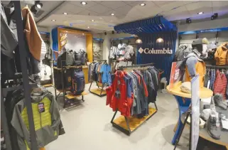  ??  ?? THE new Columbia Sportswear store at the SM Mall of Asia feature a cascade retail environmen­t celebratin­g the outdoors.