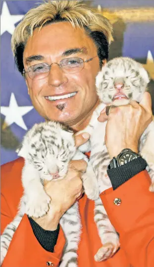  ??  ?? LIFE WON’T BE THE TAME: Roy Horn, who along with Siegfried Fishbacher mesmerized audiences by taming big cats and cuddling little ones, died of COVID-19 complicati­ons.