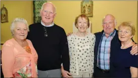  ??  ?? Esther Buckley, Patrick Fleming, Kay Sexton Crowley, John Finnegan and Nora O’Donoghue Galvin (Class of 1952).