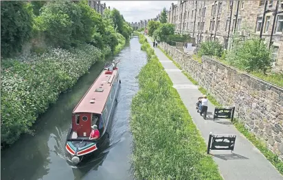  ??  ?? The six-miles circuit from Haymarket station follows the Union Canal and Water of Leith and takes you past well-known sporting landmarks and historical buildings