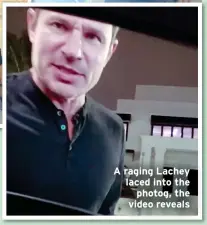  ?? ?? A raging Lachey laced into the photog, the video reveals