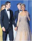  ?? MARK TENALLY/ASSOCIATED PRESS ?? Jared Kushner and Ivanka Trump celebrate with the crowd at the Freedom Ball in Washington on Friday.