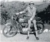  ??  ?? BACK IN THE DAY: Above, Andy Stead with his BSA Road Rocket. Below, Marlon Brando in ‘The Wild One’