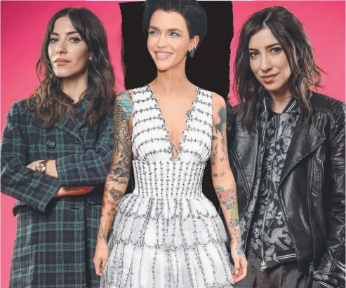  ??  ?? STAR FALLOUT: Veronicas singer Lisa Origliasso, Ruby Rose and Lisa’s twin Jessica.