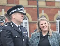  ?? ?? Hampshire’s chief constable Scott Chilton and Donna Jones