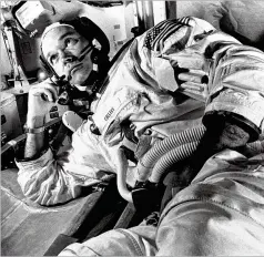  ?? ASSOCIATED PRESS 1969 ?? Apollo 11 command module pilot astronaut Michael Collins takes a break June 19, 1969, during training for the moon mission at what was then called Cape Kennedy in Florida. Collins died Wednesday.