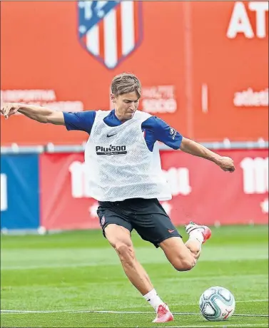  ??  ?? Marcos Llorente, en la sesión de trabajo del Atlético.