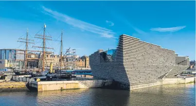  ??  ?? The V&A takes pride of place at Dundee waterfront. The acclaimed work of architect Kengo Kuma, is part of a £1bn transforma­tion of the area.