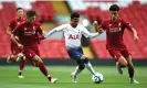  ?? Kruger/Getty Images ?? Marcus Edwards in action for Tottenham against Liverpool in a Premier League 2 match in 2018. Photograph: Jan